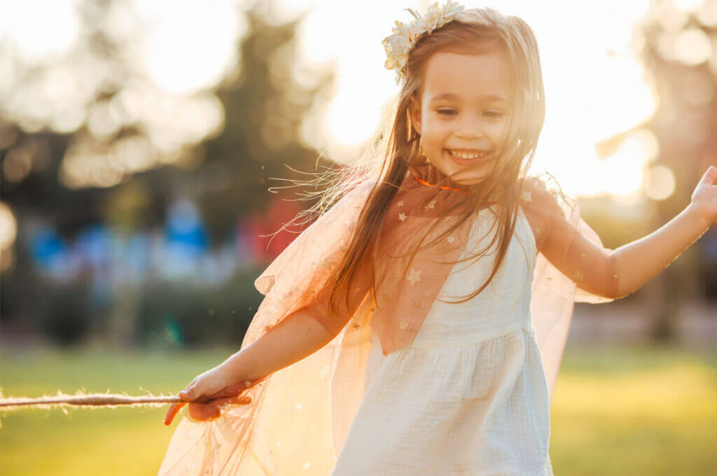 Young girl dress as a princess